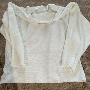 Like New White Drapey Sweater